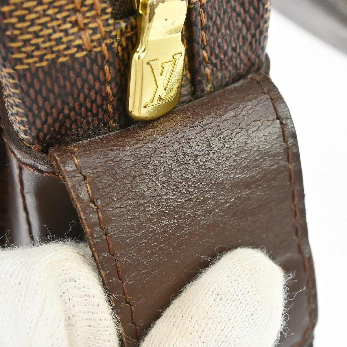 Louis Vuitton Naviglio Handbag Damier, Brown, Canvas, Shoulder Bag