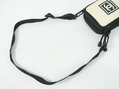 Chanel Sport Line Crossbody Bag Coated Canvas, BEIGE, CANVAS, Crossbody bag