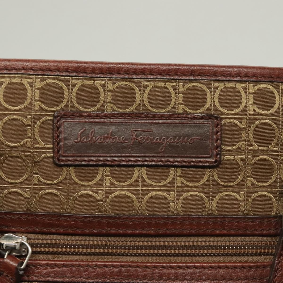 Salvatore Ferragamo Gancini Tote Gancini Canvas, BROWN, CANVAS, Tote bag