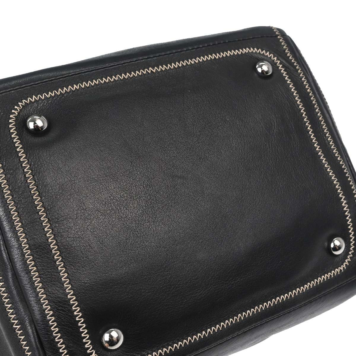 Chanel CC Bowler Leather, BLACK, LEATHER, Handbag