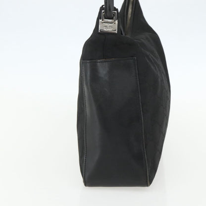 Gucci Vintage Zip Hobo GG Canvas and Leather, BLACK, CANVAS, Shoulder bag