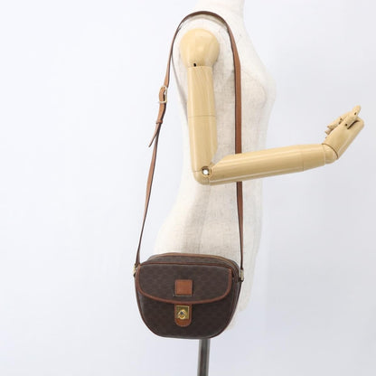 Celine Vintage Macadam Shoulder Bag Canvas and Leather, BROWN, CANVAS, Shoulder bag