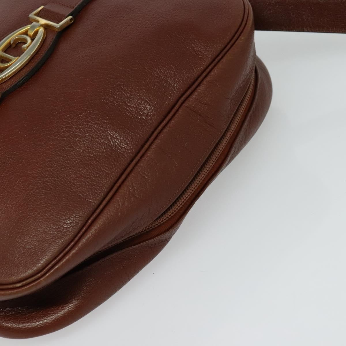Christian Dior CD Shoulder bag Leather, BROWN, LEATHER, Shoulder bag