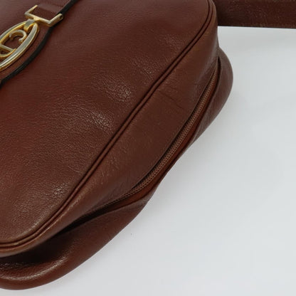 Christian Dior CD Shoulder bag Leather, BROWN, LEATHER, Shoulder bag