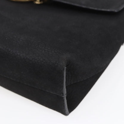 Celine Circle Logo Shoulder Bag Leather, BLACK, LEATHER, Shoulder bag
