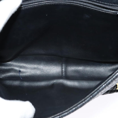 Bally Vintage Chain Shoulder Bag Quilted Leather, Navy, Leather, Shoulder Bag