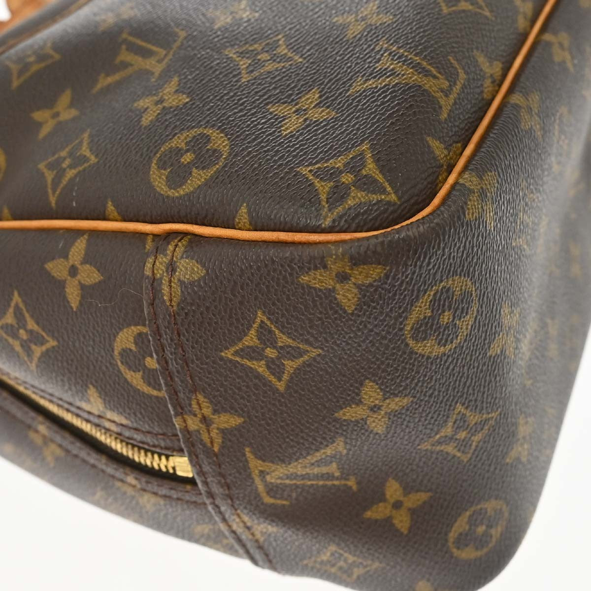 Louis Vuitton Deauville Handbag Monogram Canvas, Brown, Canvas, Handbag