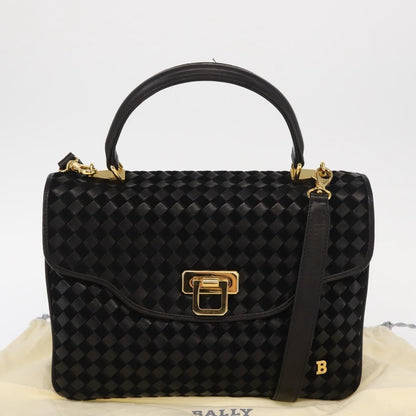 Bally Vintage Handbag Leather, BLACK, LEATHER, Handbag