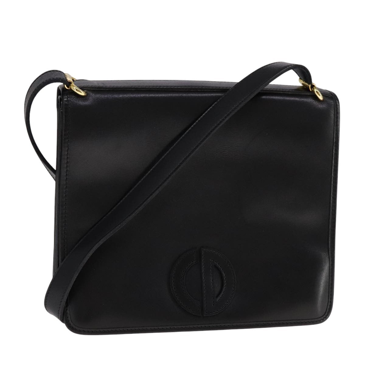 Christian Dior Vintage Shoulder Bag Leather, BLACK, LEATHER, Shoulder bag