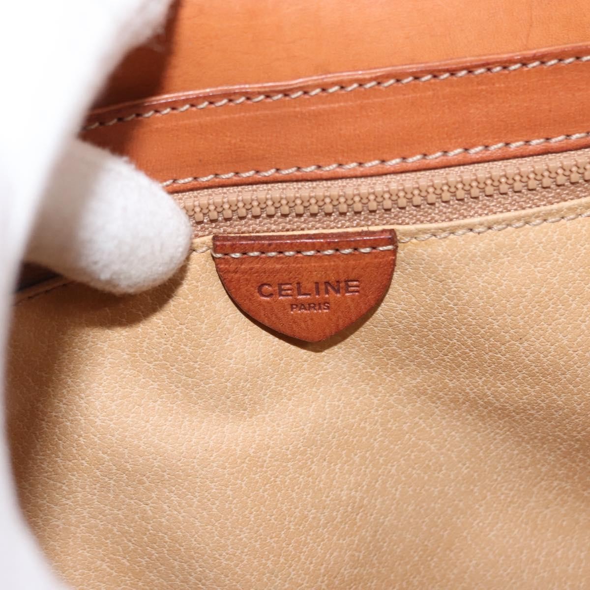 Celine Macadam Shoulder Bag PVC Leather, BEIGE, PVC, Shoulder bag