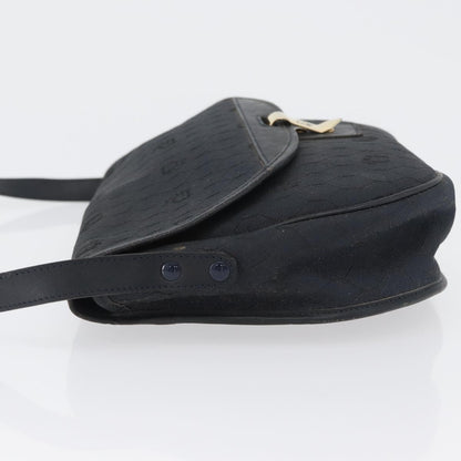 Christian Dior Vintage Honeycomb Flap Crossbody Bag Canvas and Leather, BLACK, CANVAS, Shoulder bag