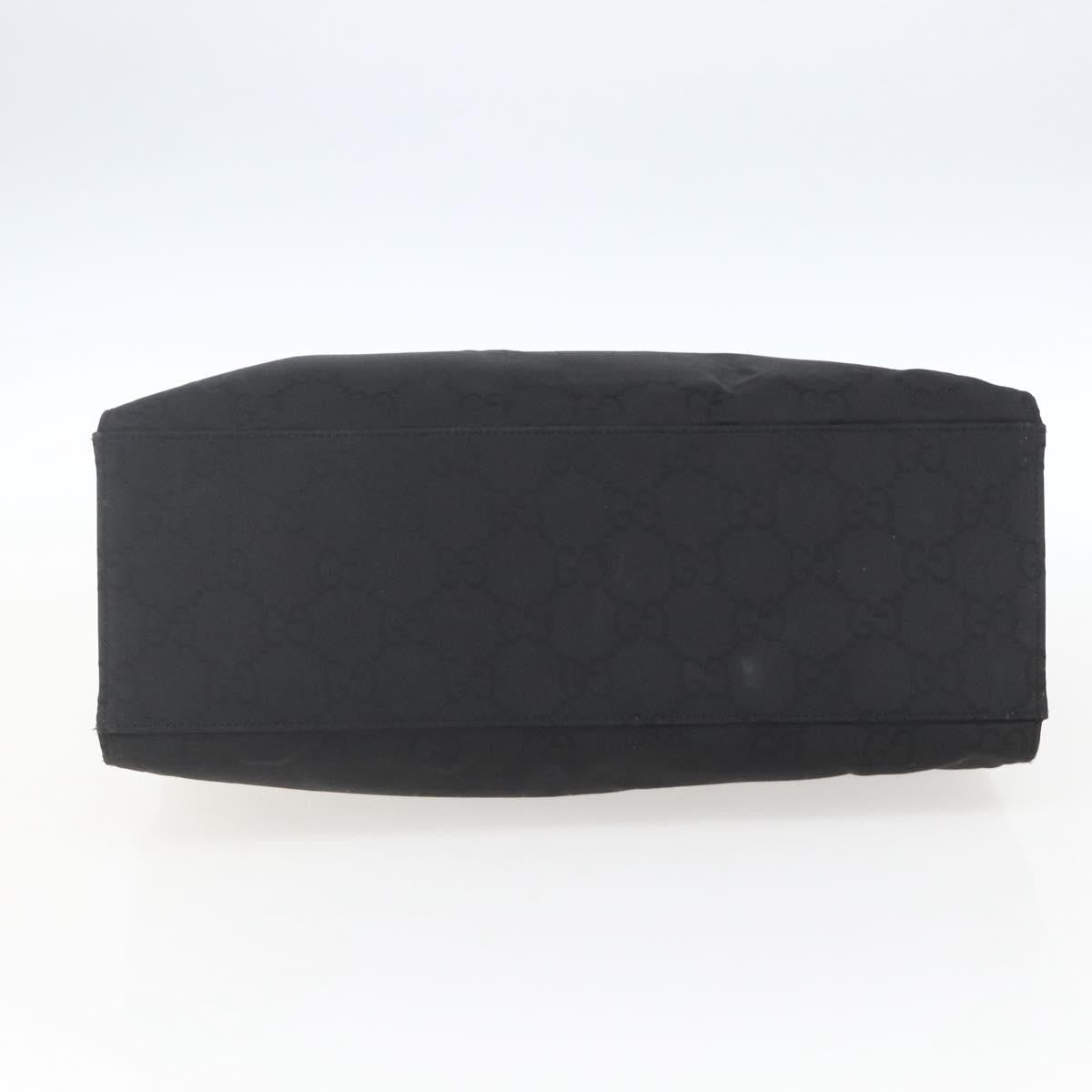 Gucci Vintage Bamboo Handle Tote GG Nylon, Black, Nylon, Tote Bag