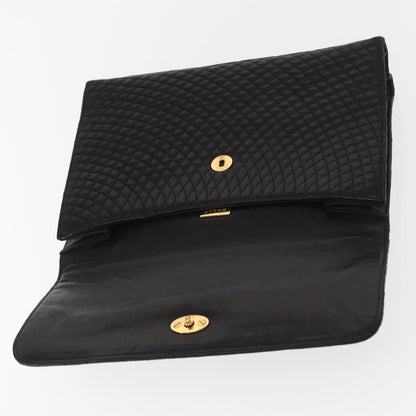 Bally Vintage Handbag Quilted Leather, BLACK, LEATHER, Handbag