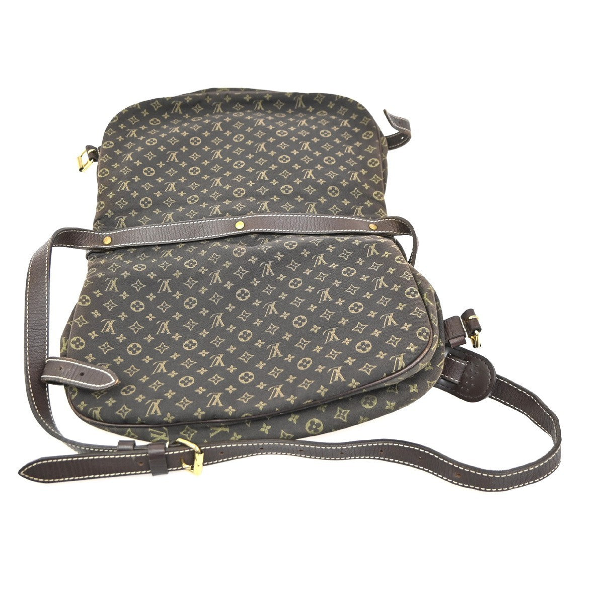 Louis Vuitton Saumur Handbag Mini Lin, BROWN, CANVAS, Shoulder bag