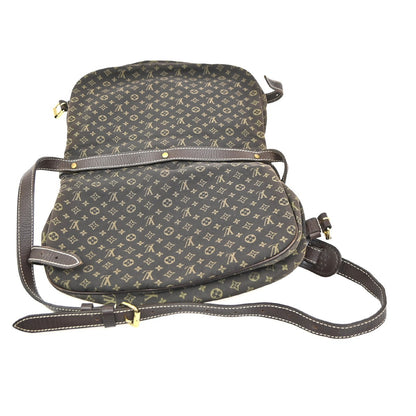 Louis Vuitton Saumur Handbag Mini Lin, BROWN, CANVAS, Shoulder bag