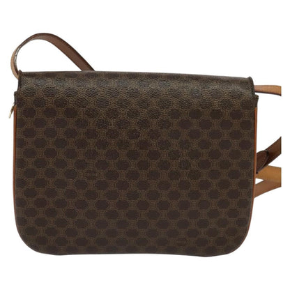Celine Vintage Macadam Shoulder Bag Canvas and Leather, BROWN, CANVAS, Shoulder bag