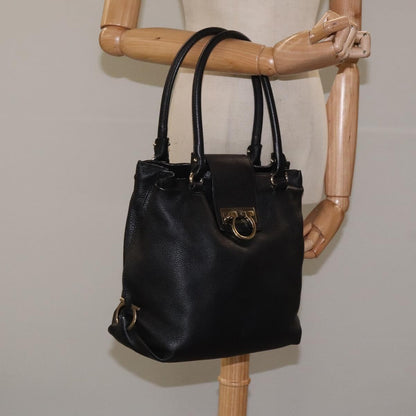 Salvatore Ferragamo Soft Sofia Tote Leather, BLACK, LEATHER, Handbag