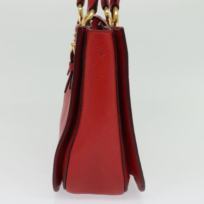 Miu Miu Madras Convertible Lock Tote Leather, RED, LEATHER, Handbag