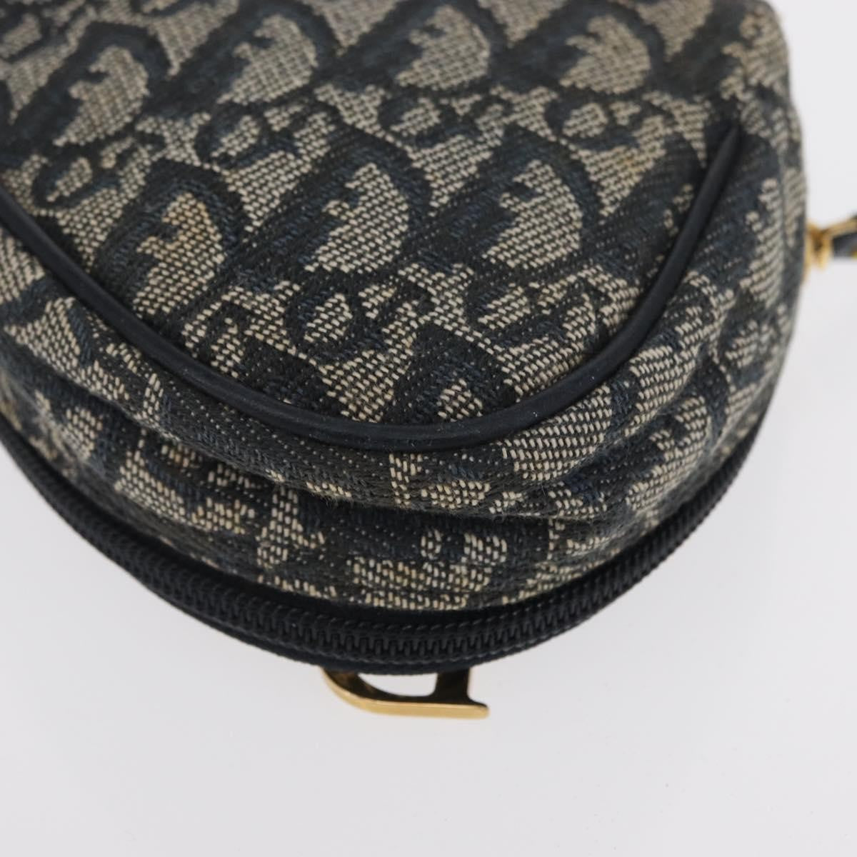 Christian Dior Saddle Zip Pouch Diorissimo Canvas, NAVY, CANVAS, Clutche & pouche