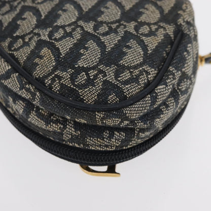 Christian Dior Saddle Zip Pouch Diorissimo Canvas, NAVY, CANVAS, Clutche & pouche