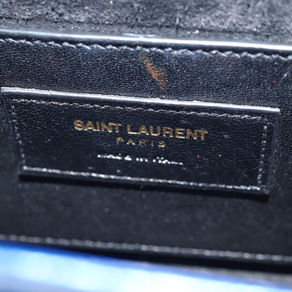 Saint Laurent Classic Monogram Tassel Crossbody Bag Leather, BLUE, LEATHER, Shoulder bag