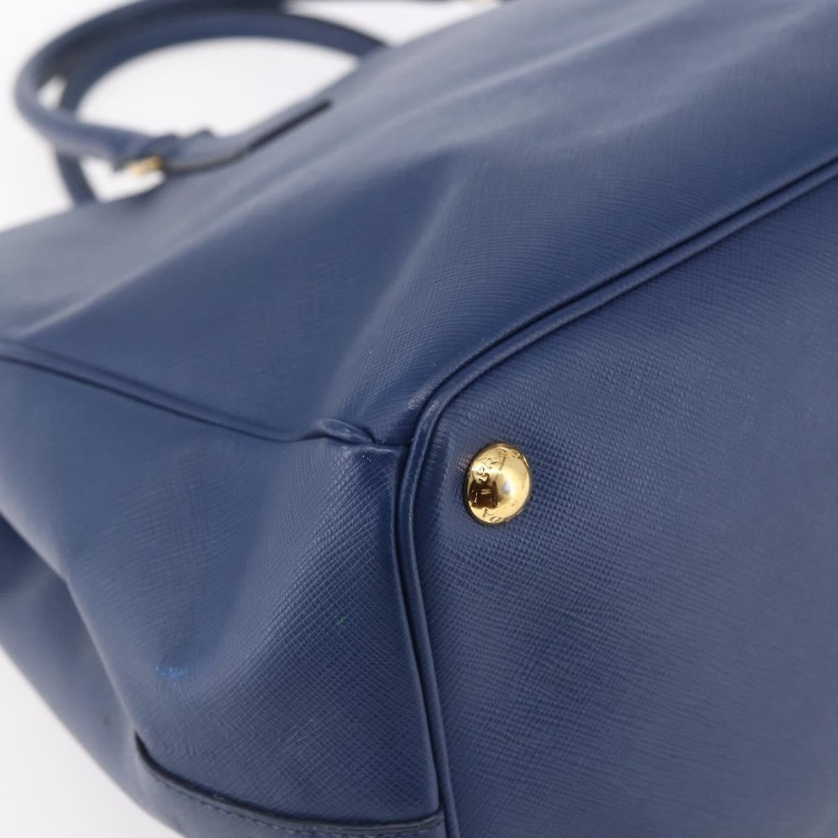 Prada Galleria Double Zip Tote Saffiano Leather, BLUE, LEATHER, Tote bag