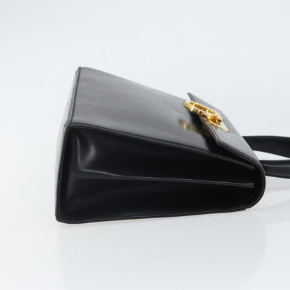 Salvatore Ferragamo Convertible Top Handle Bag Leather, BLACK, LEATHER, Handbag