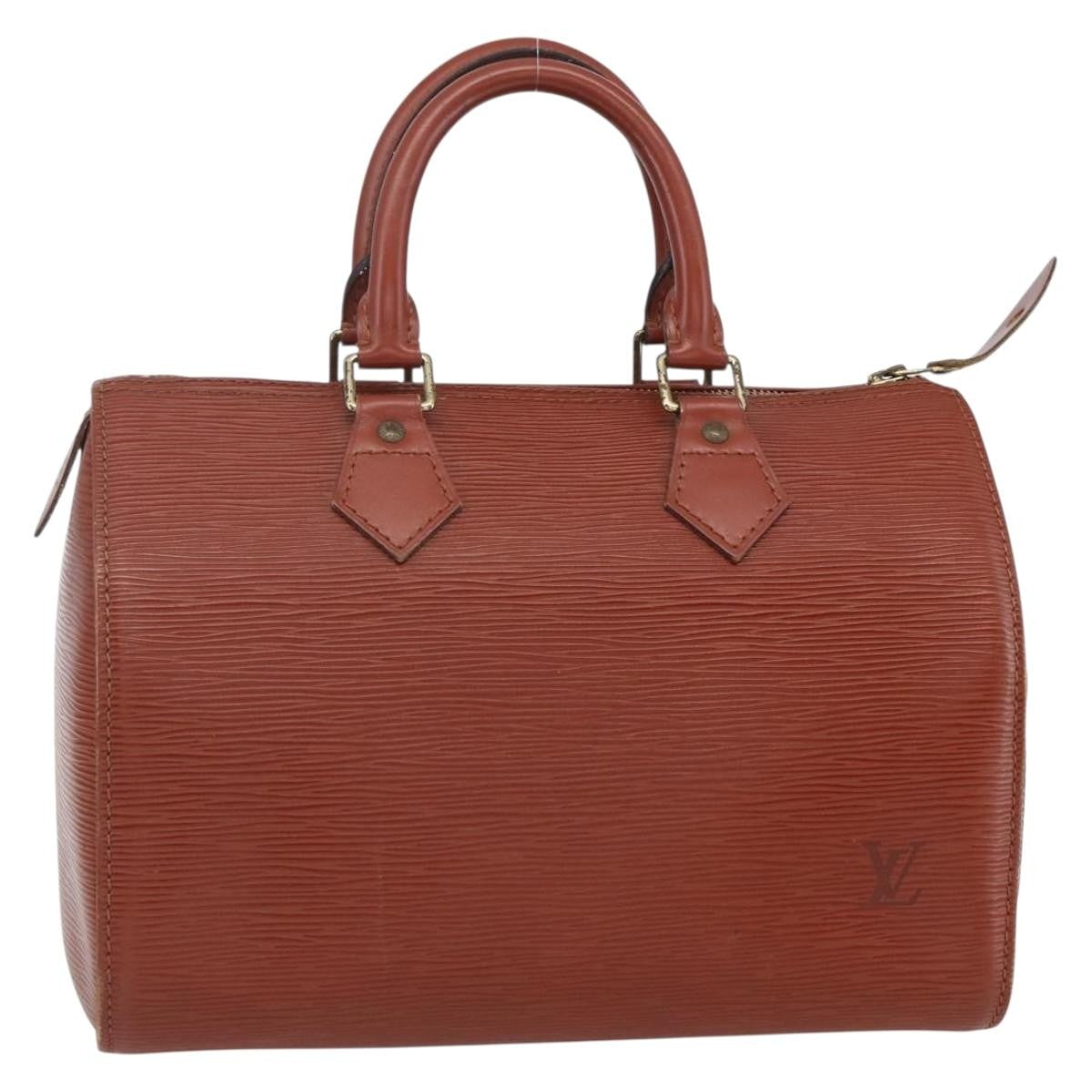 Louis Vuitton Speedy Handbag Epi Leather, BROWN, LEATHER, Handbag