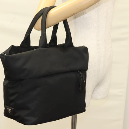 Prada Convertible Double Tote Tessuto, BLACK, NYLON, Handbag