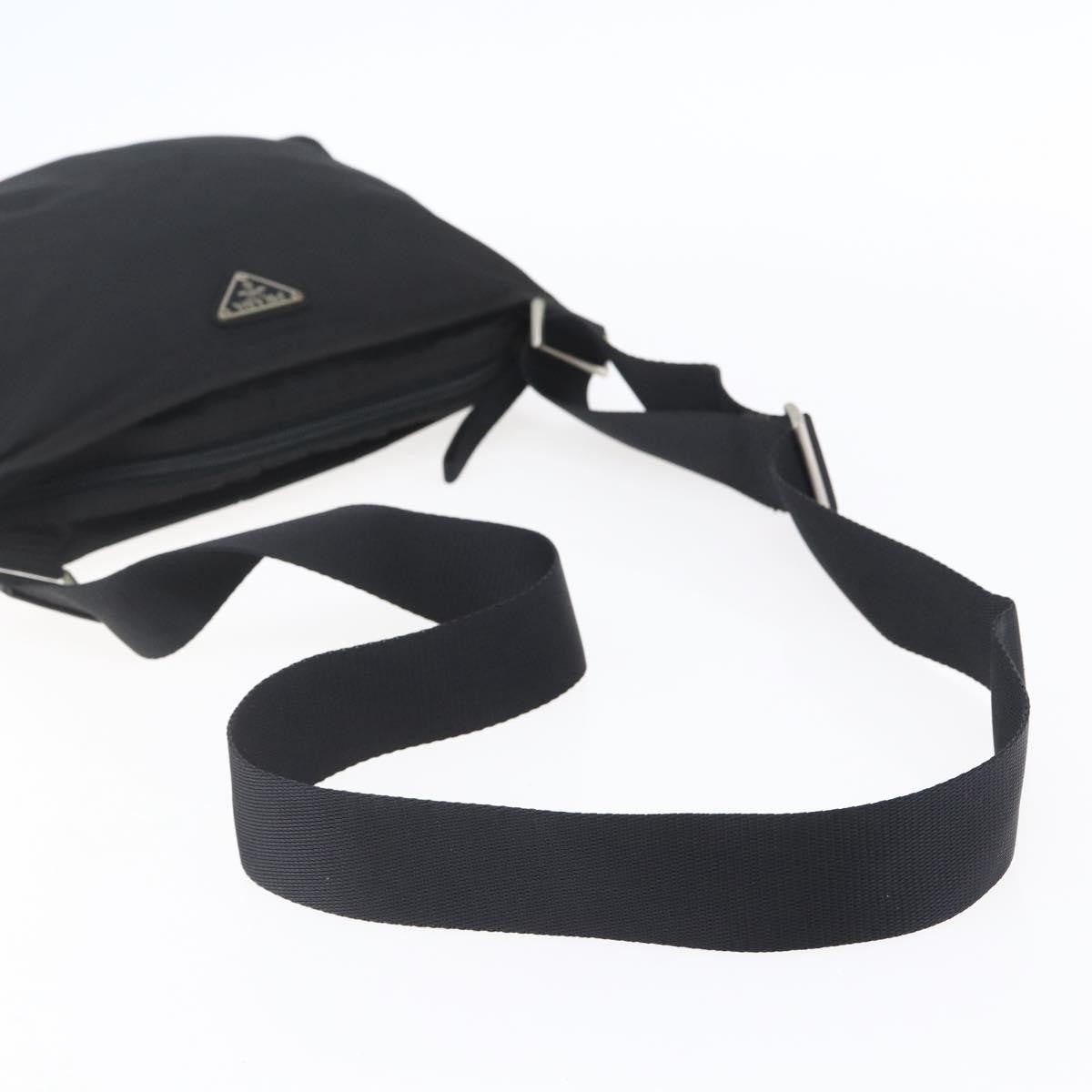Prada Flat Messenger Bag Tessuto, Black, Nylon, Shoulder Bag