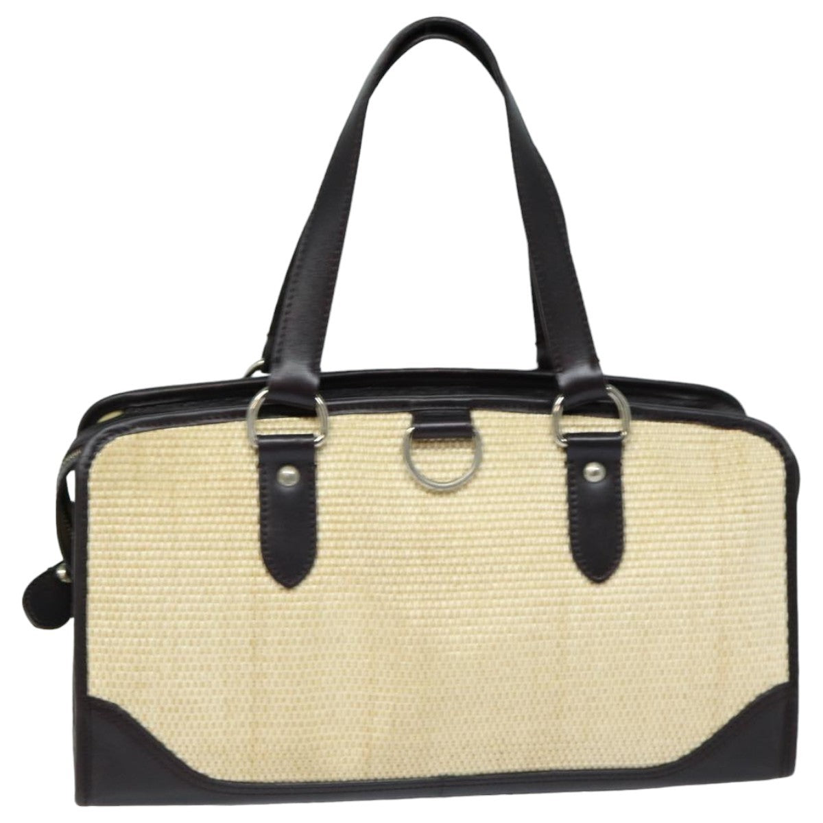 Burberry Vintage Handbag Leather, BEIGE, WOOD, Handbag