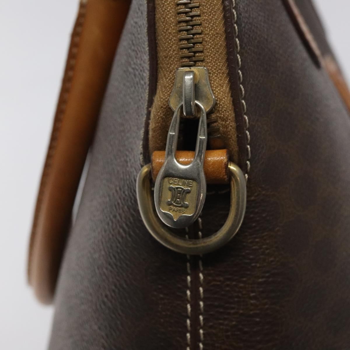Celine Vintage Macadam Handbag Canvas, BROWN, CANVAS, Handbag
