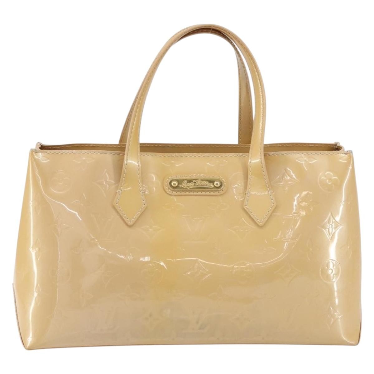 Louis Vuitton Wilshire Handbag Monogram Vernis, BEIGE, PATENT_LEATHER, Tote bag