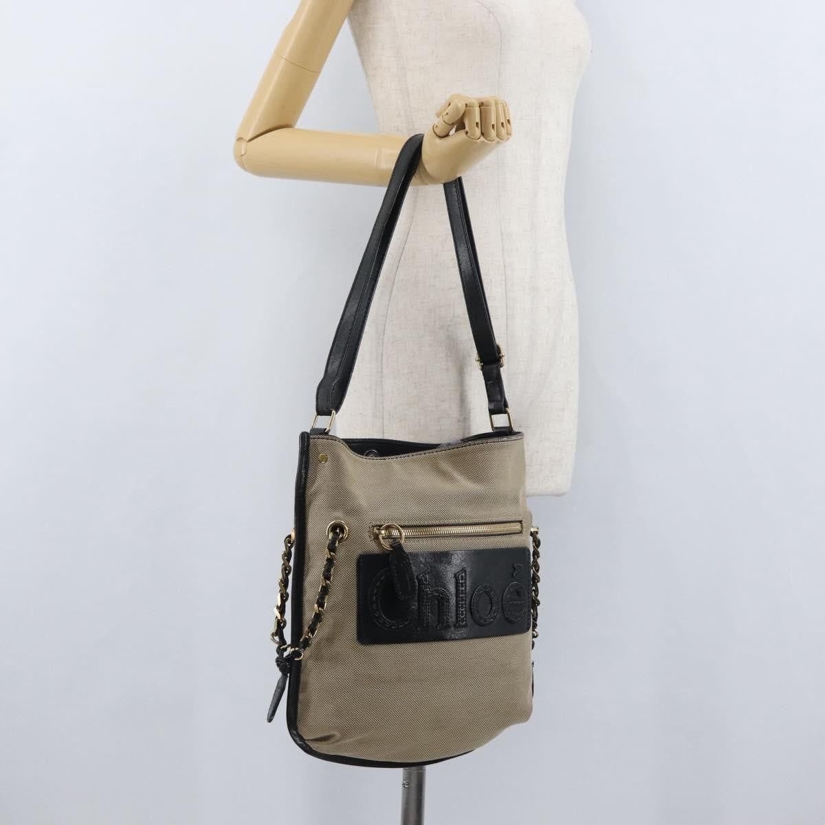 Chloe Vintage Shoulder Bag Canvas, BEIGE, CANVAS, Shoulder bag