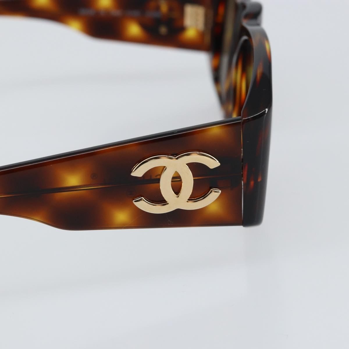 Chanel CHANEL Logo Sunglasses Eye Wear Plastic, Brown, Plastic, Sunglasses