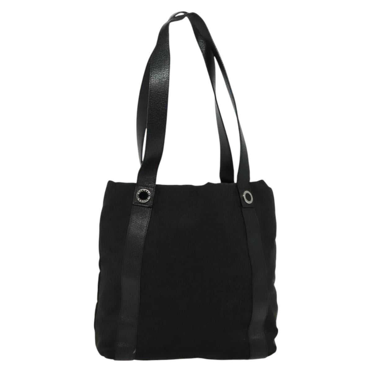 Bvlgari B.Zero1 Logomania Bag Canvas with Leather, BLACK, CANVAS, Tote bag