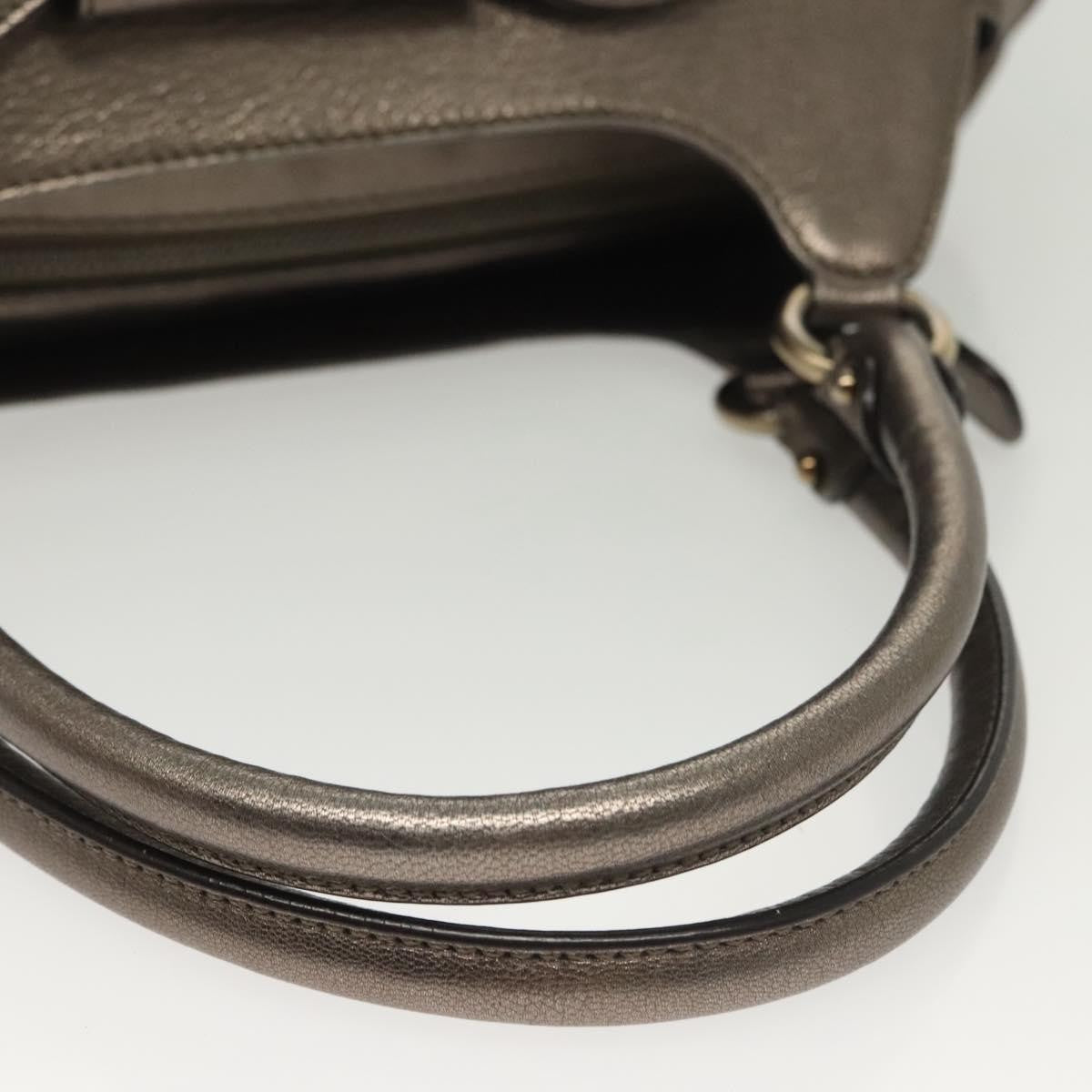 Salvatore Ferragamo Gancini handbag Leather, SILVER, LEATHER, Handbag