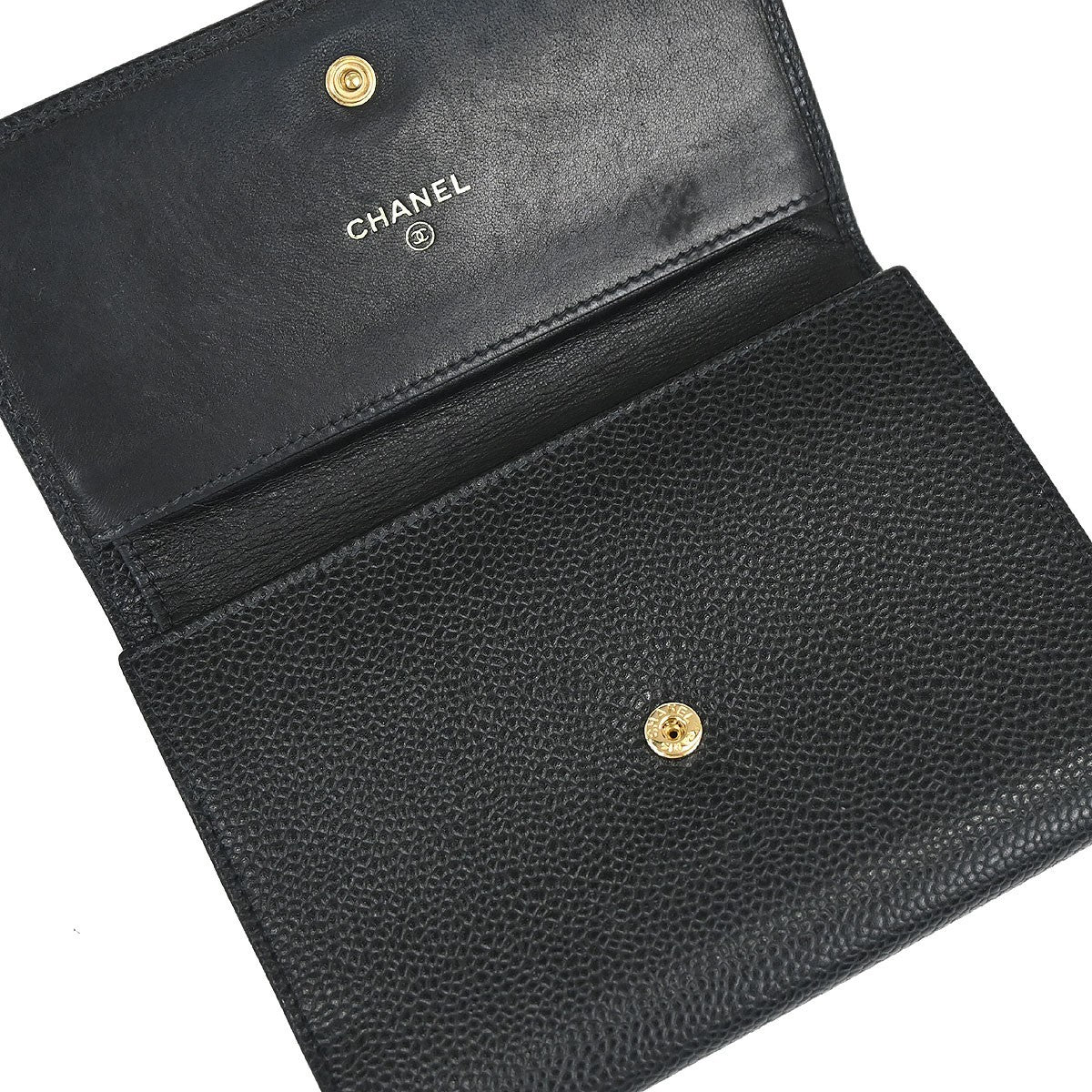 Chanel Timeless CC French Wallet Caviar, Black, Calfskin, Wallet
