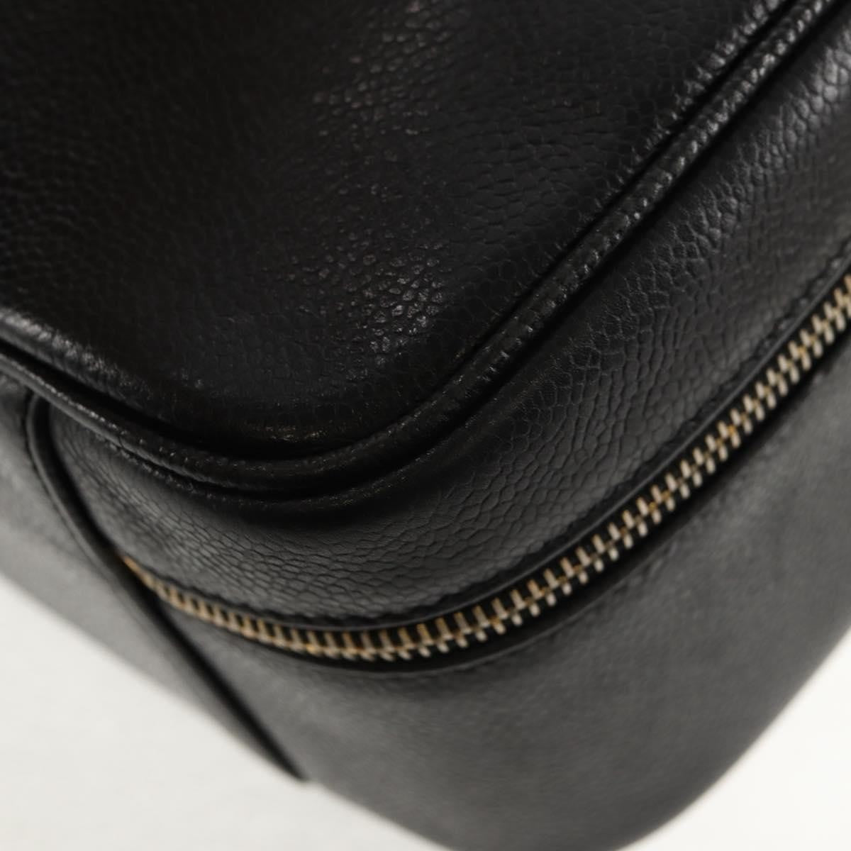 Chanel Vintage Timeless Zip Around Vanity Case Caviar, Black, Leather, Clutch