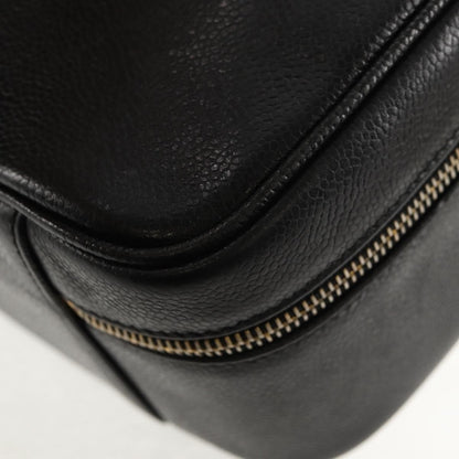 Chanel Vintage Timeless Zip Around Vanity Case Caviar, Black, Leather, Clutch