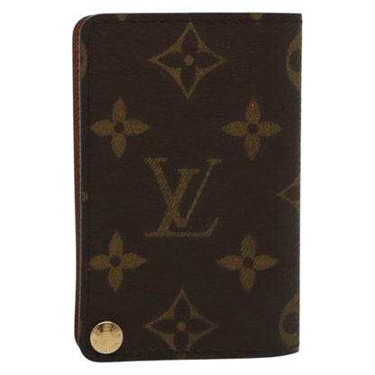 Louis Vuitton Porte Cartes Pression Card Case Monogram Canvas, BROWN, CANVAS, Card Holders