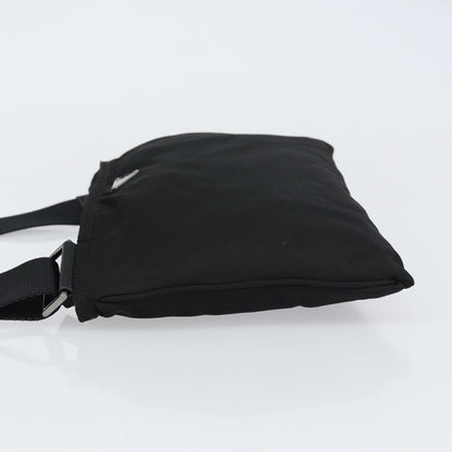 Prada Flat Messenger Bag Tessuto, BLACK, NYLON, Shoulder bag