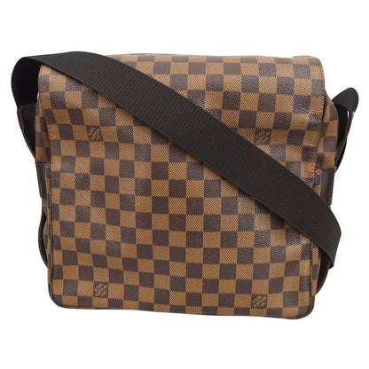 Louis Vuitton Naviglio Handbag Damier, Brown, Canvas, Shoulder Bag