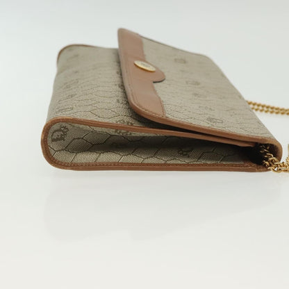 Christian Dior Vintage Honeycomb chain Canvas, BEIGE, CANVAS, Handbag