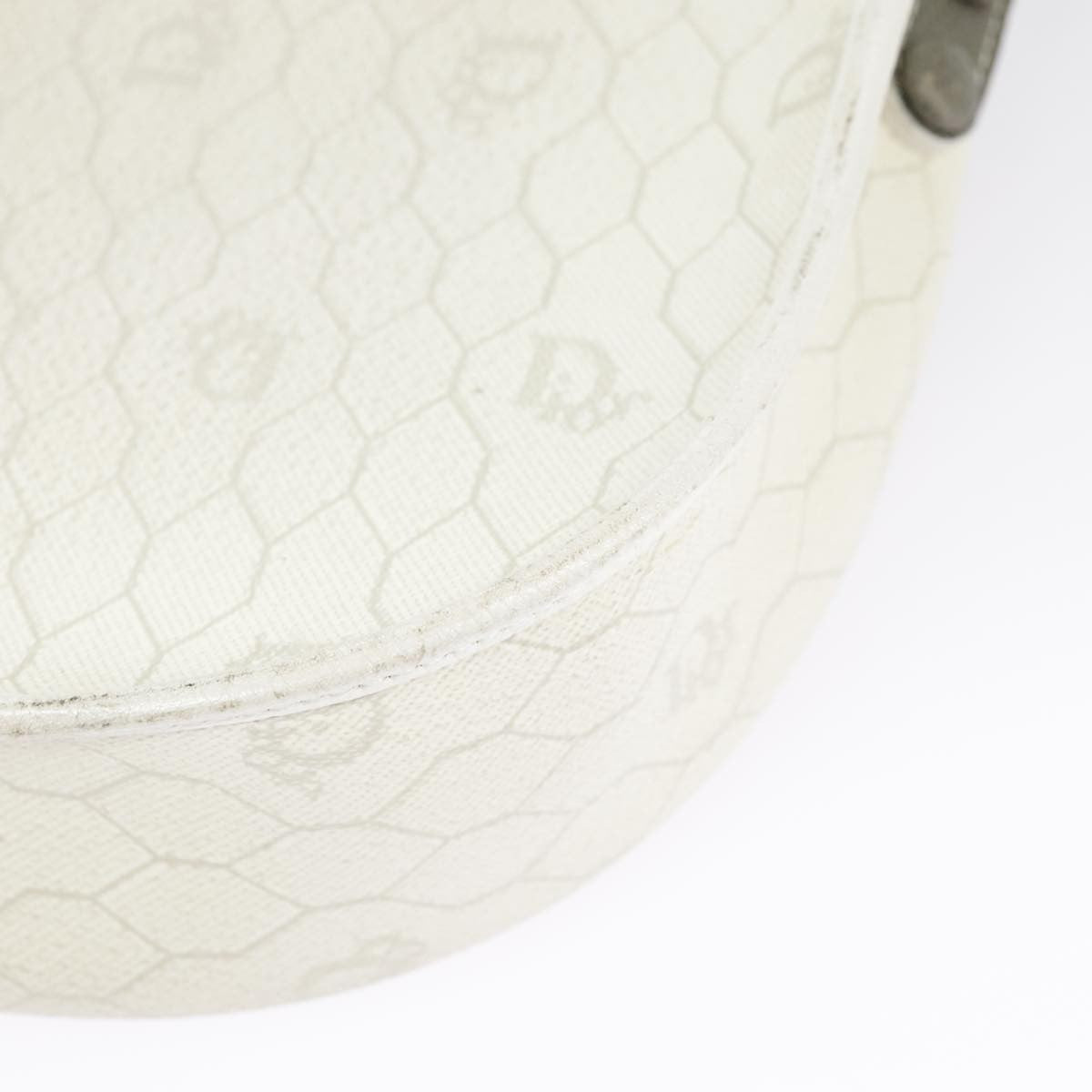 Christian Dior Vintage Honeycomb Shoulder Bag Canvas, WHITE, CANVAS, Shoulder bag