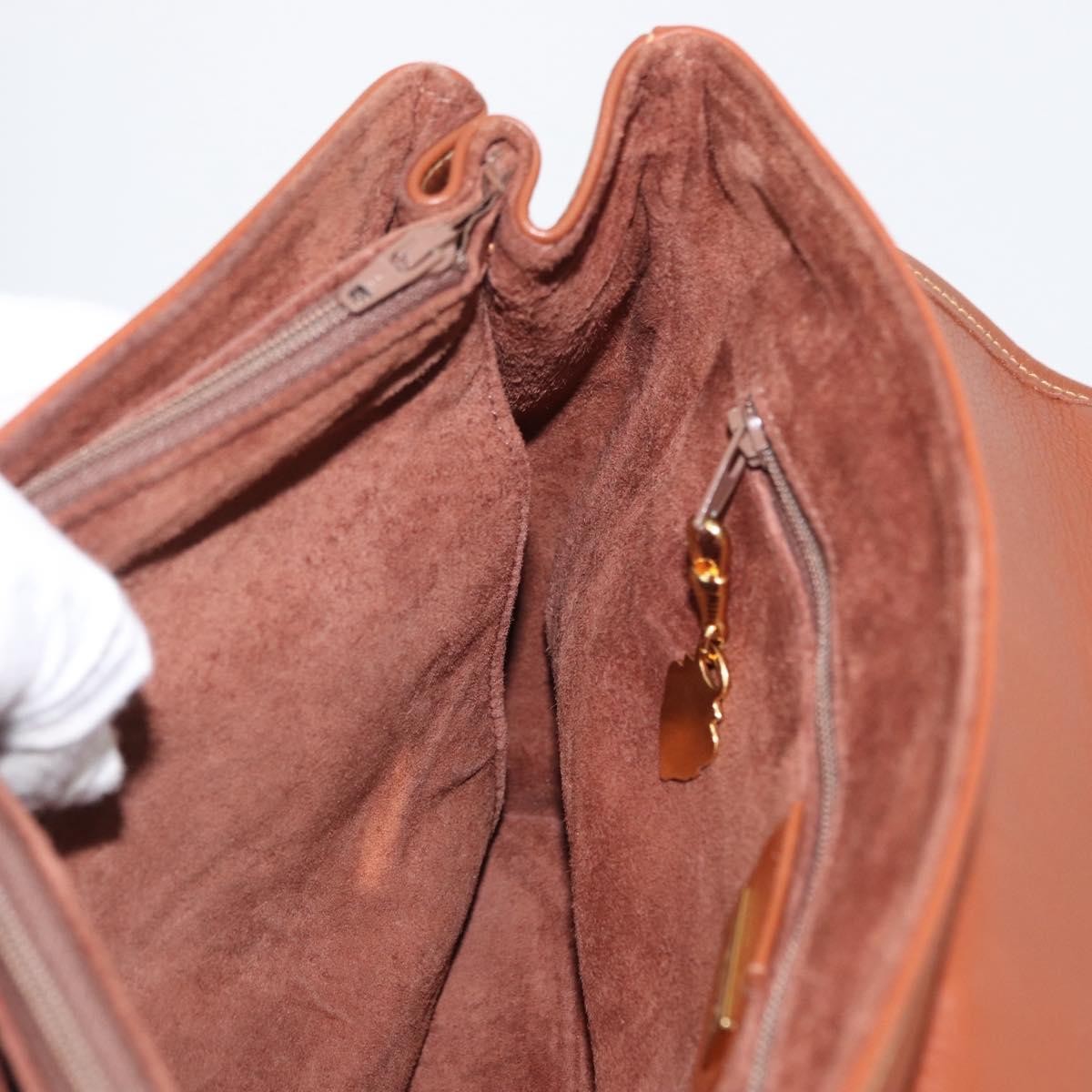 Gucci Vintage Handbag Leather, BROWN, LEATHER, Handbag