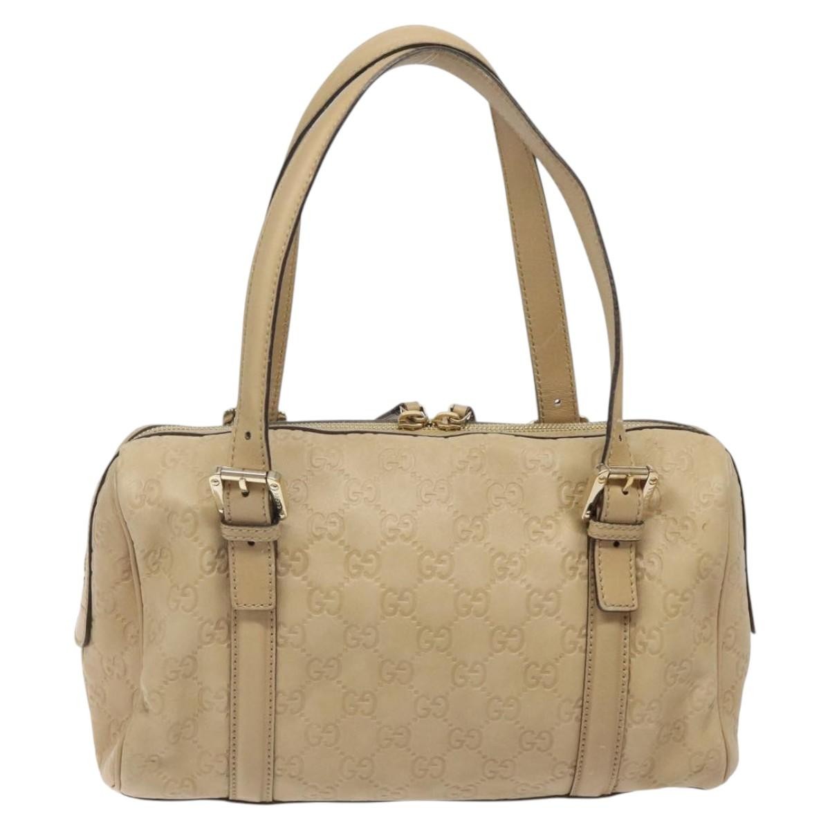Gucci Vintage Interlocking G Shoulder Bag Leather, BEIGE, LEATHER, Shoulder bag