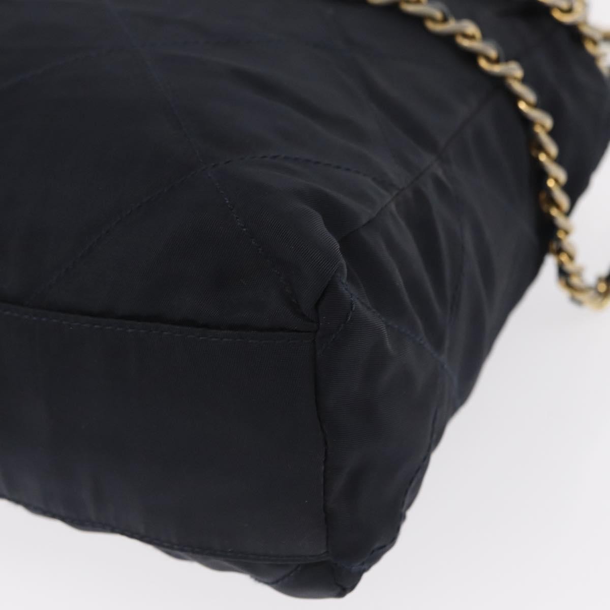 Prada Chain Shoulder Bag Tessuto, Navy, Nylon, Shoulder Bag