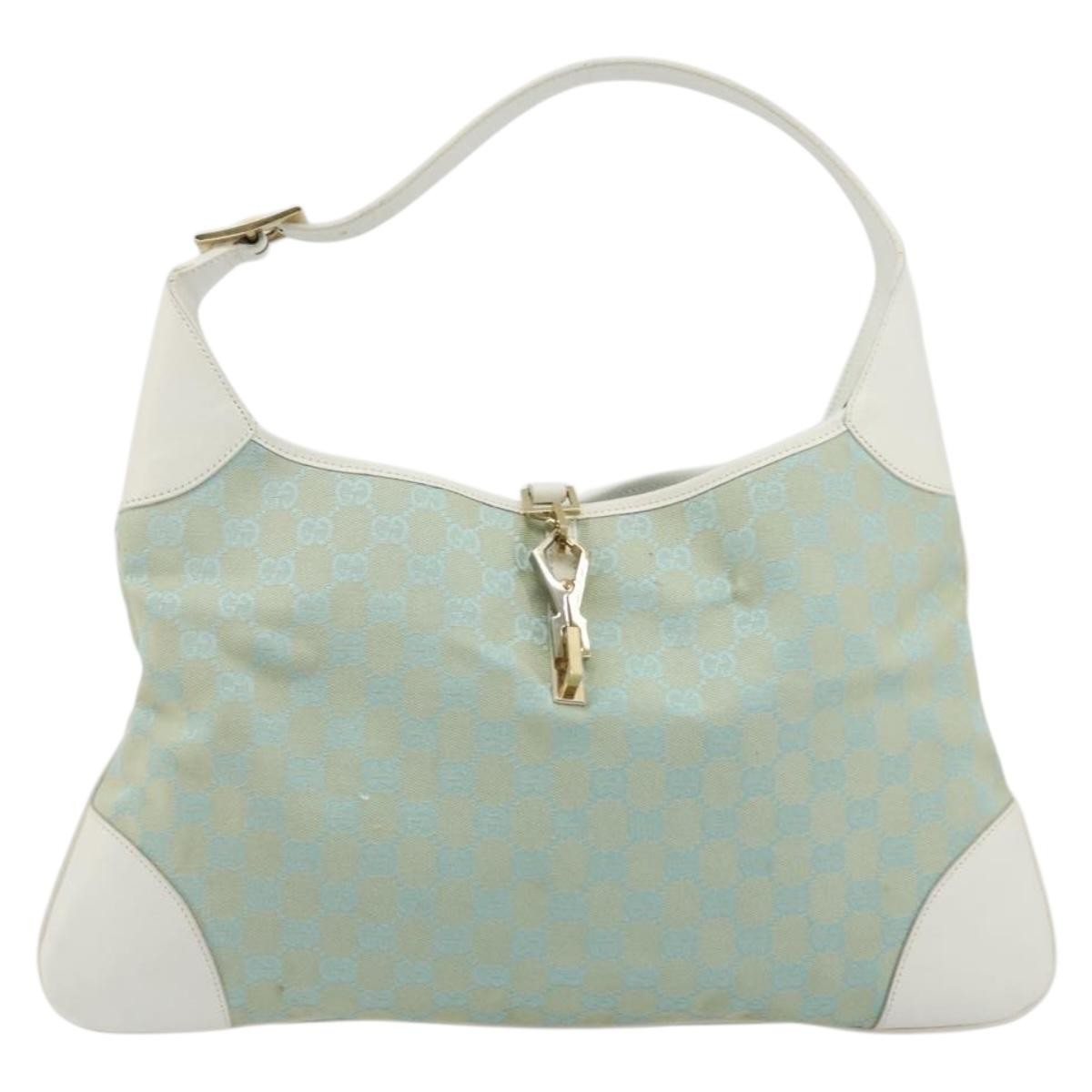 Gucci Vintage Jackie Shoulder Bag Canvas and Leather, Multicolour, Canvas, Handbag