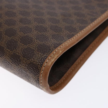 Celine Macadam Pochette Canvas and Leather, BROWN, CANVAS, Clutche & pouche